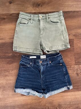 Bundle- Universal Thread Olive Green and Blue Denim Cuffed High-Rise Shorts